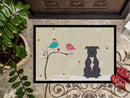 Christmas Presents between Friends Bull Terrier - Blue Doormat Indoor Outdoor 24H X 36W Front Door Mat Rugs for Entryway, Non Slip Washable Low Pile,