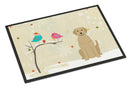 Christmas Presents between Friends Labrador Retriever - Yellow Doormat Indoor Outdoor 24H X 36W Front Door Mat Rugs for Entryway, Non Slip Washable Low Pile,