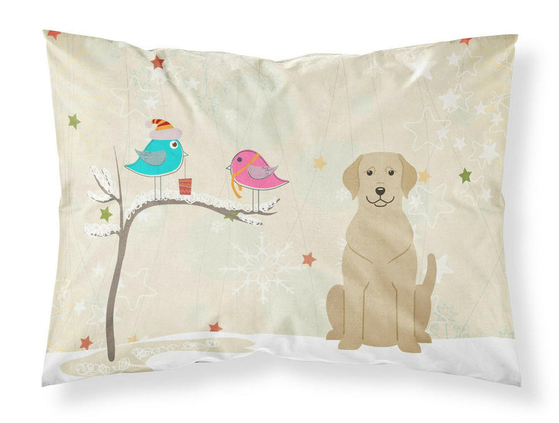 Christmas Presents between Friends Yellow Labrador Fabric Standard Pillowcase BB2527PILLOWCASE