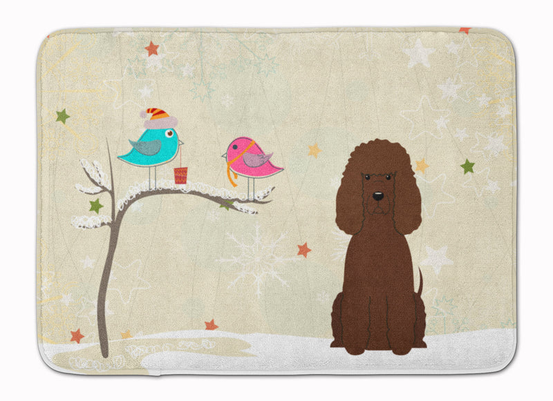 Christmas Presents between Friends Irish Water Spaniel Machine Washable Memory Foam Mat BB2535RUG