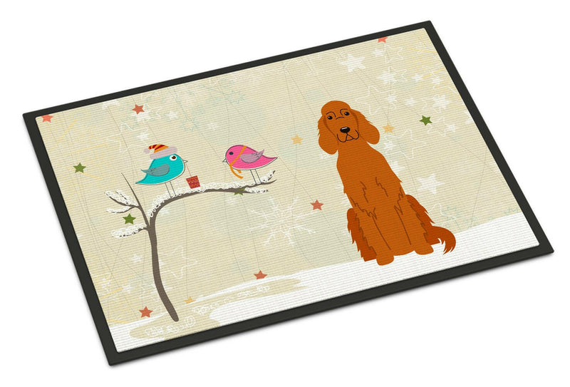 Christmas Presents between Friends Irish Setter Indoor or Outdoor Mat 18x27 BB2536MAT