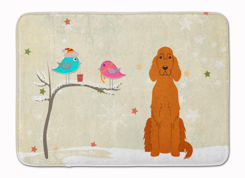 Christmas Presents between Friends Irish Setter Machine Washable Memory Foam Mat BB2536RUG