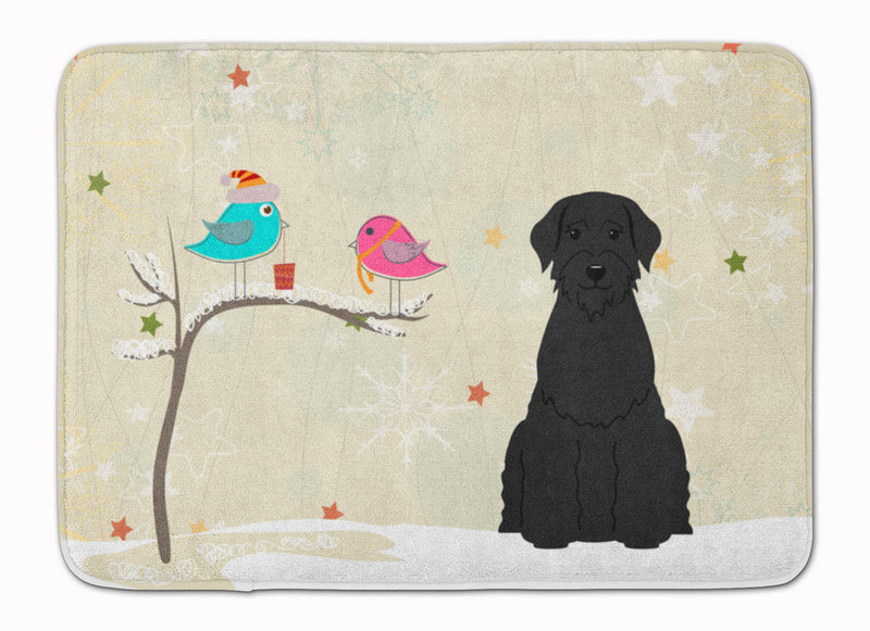 Christmas Presents between Friends Giant Schnauzer Machine Washable Memory Foam Mat BB2538RUG