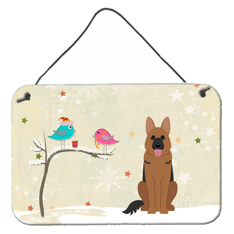 Christmas Presents between Friends German Shepherd Wall or Door Hanging Prints BB2539DS812