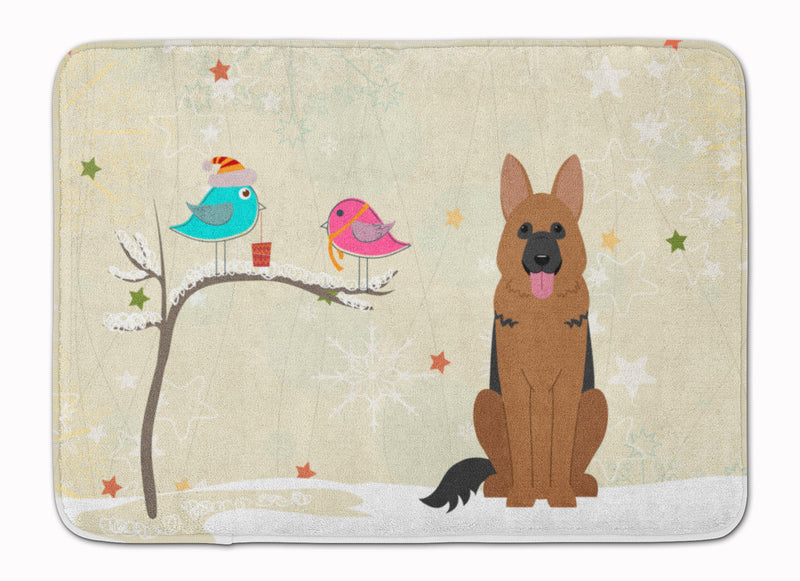 Christmas Presents between Friends German Shepherd Machine Washable Memory Foam Mat BB2539RUG