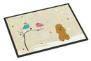 Christmas Presents between Friends Poodle - Tan Doormat Indoor Outdoor 18H X 27W Front Door Mat Rugs for Entryway, Non Slip Washable