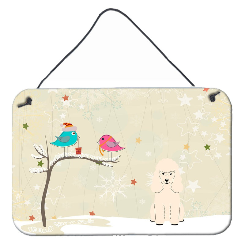 Christmas Presents between Friends Poodle White Wall or Door Hanging Prints BB2542DS812