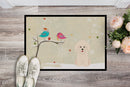 Christmas Presents between Friends Bichon Frise Doormat Indoor Outdoor 24H X 36W Front Door Mat Rugs for Entryway, Non Slip Washable Low Pile,
