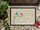 Christmas Presents between Friends Bichon Frise Doormat Indoor Outdoor 24H X 36W Front Door Mat Rugs for Entryway, Non Slip Washable Low Pile,