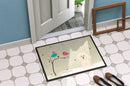 Christmas Presents between Friends Bichon Frise Doormat Indoor Outdoor 24H X 36W Front Door Mat Rugs for Entryway, Non Slip Washable Low Pile,
