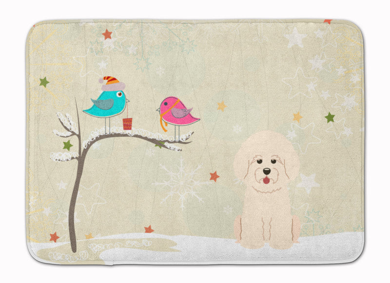 Christmas Presents between Friends Bichon Frise Machine Washable Memory Foam Mat BB2547RUG