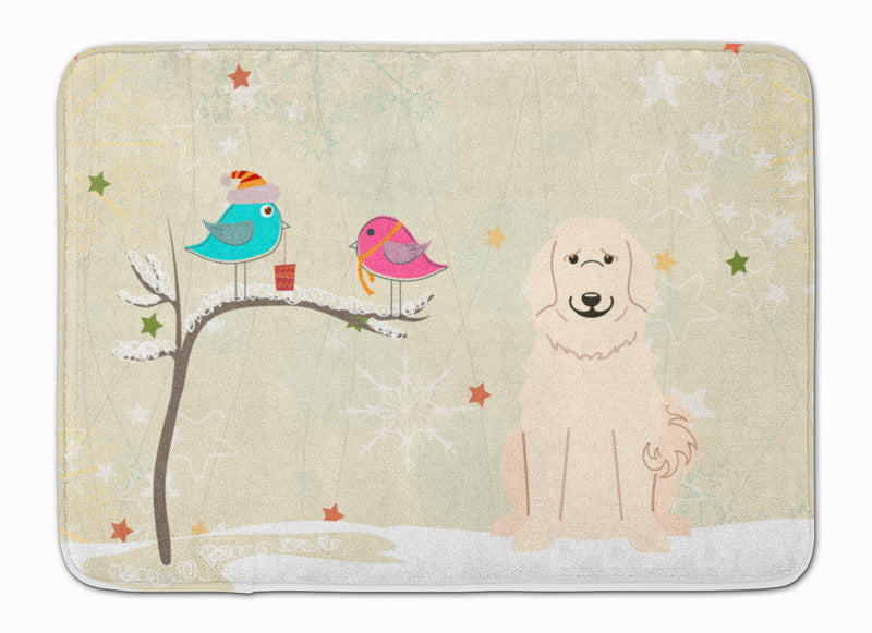 Christmas Presents between Friends Great Pyrenese Machine Washable Memory Foam Mat BB2555RUG