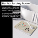 Christmas Presents between Friends Shih Tzu - Black and White Memory Foam Kitchen Mat Machine Washable Anti-Fatigue Cushion Comfort Bath or Kitchen Rug