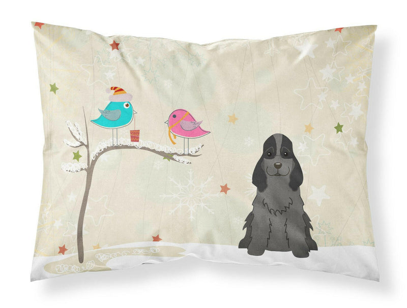 Christmas Presents between Friends Cocker Spaniel Black Fabric Standard Pillowcase BB2564PILLOWCASE