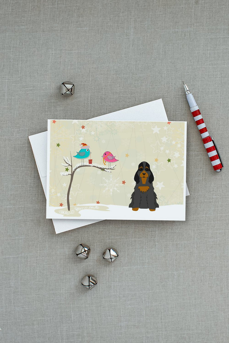 Christmas Presents between Friends Cocker Spaniel - Black and Tan Greeting Cards and Envelopes Pack of 8