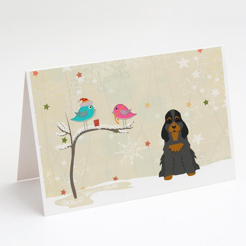 Christmas Presents between Friends Cocker Spaniel - Black and Tan Greeting Cards and Envelopes Pack of 8