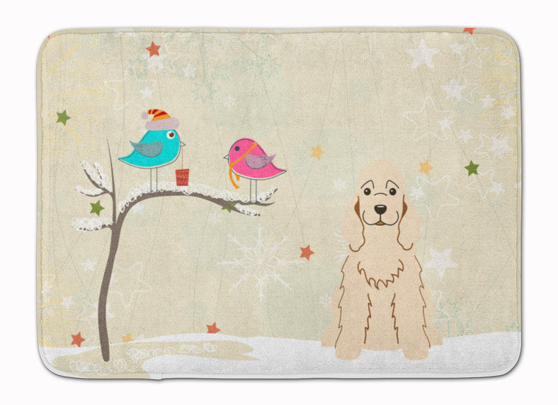 Christmas Presents between Friends Cocker Spaniel Buff Machine Washable Memory Foam Mat BB2566RUG