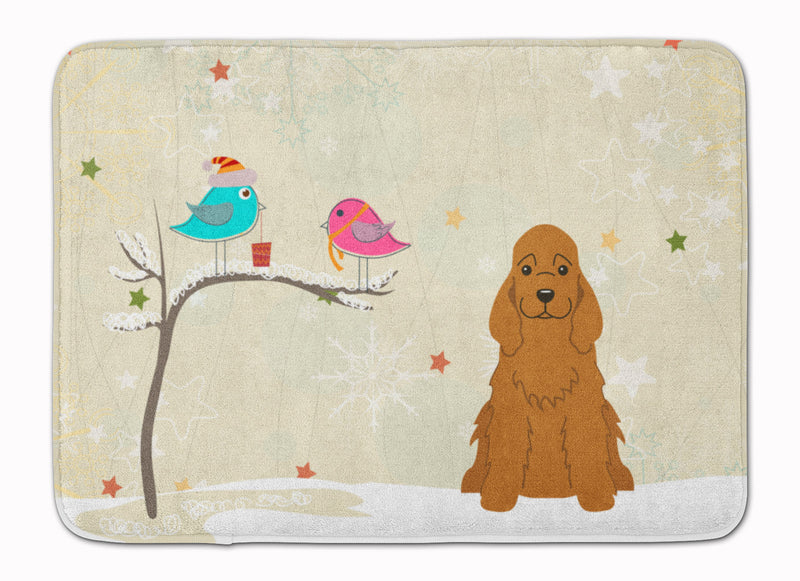 Christmas Presents between Friends Cocker Spaniel Red Machine Washable Memory Foam Mat BB2567RUG