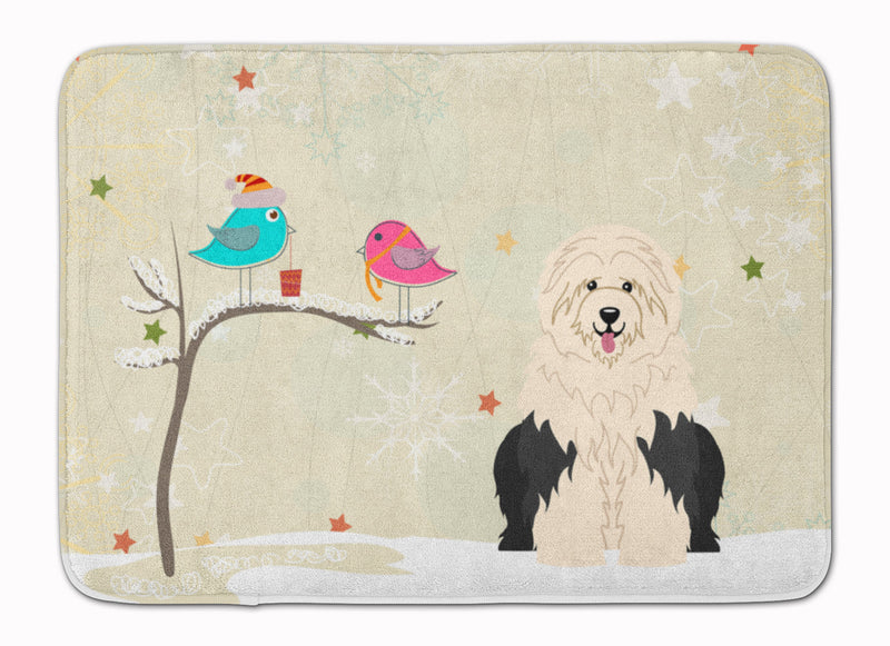 Christmas Presents between Friends Old English Sheepdog Machine Washable Memory Foam Mat BB2568RUG