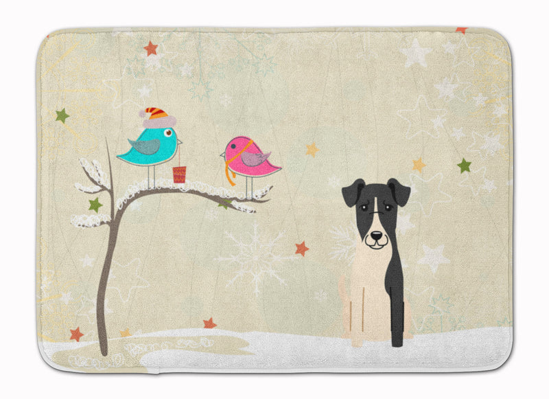 Christmas Presents between Friends Smooth Fox Terrier Machine Washable Memory Foam Mat BB2570RUG