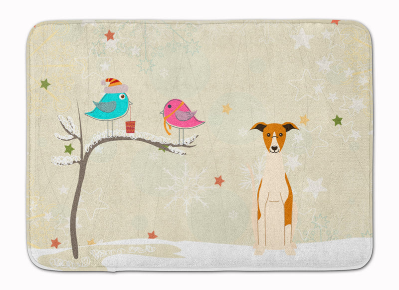 Christmas Presents between Friends Whippet Machine Washable Memory Foam Mat BB2571RUG