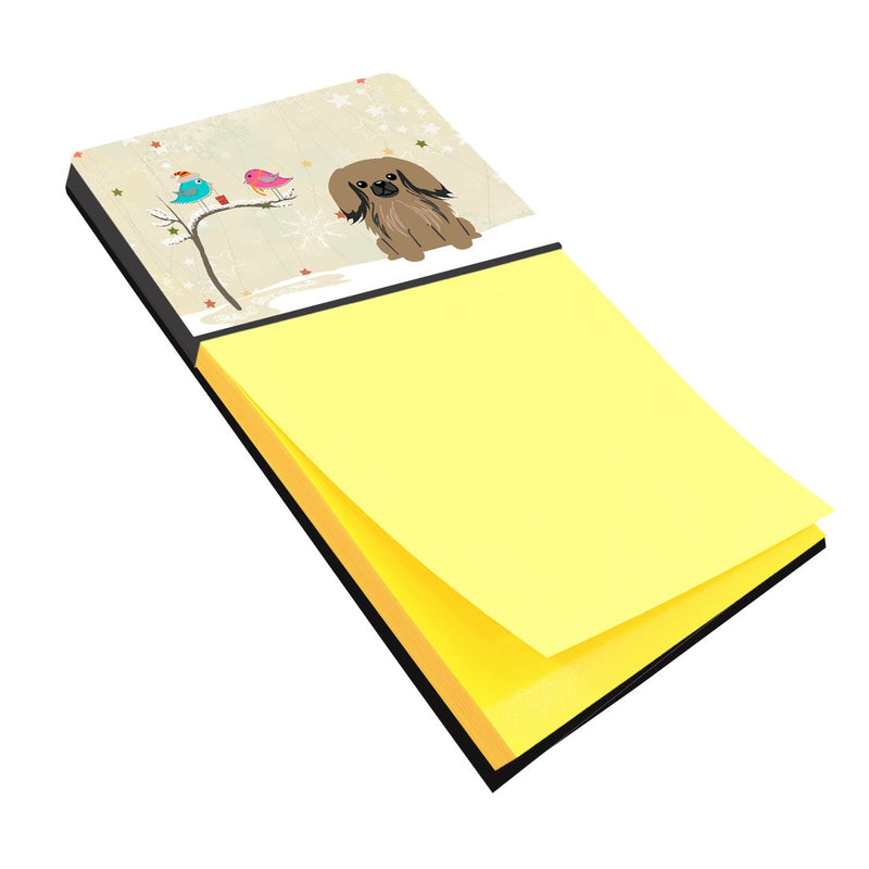 Christmas Presents between Friends Pekingnese Tan Sticky Note Holder BB2574SN- Refiilable Desk Accessory Note Pad