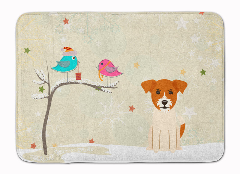 Christmas Presents between Friends Jack Russell Terrier Machine Washable Memory Foam Mat BB2580RUG