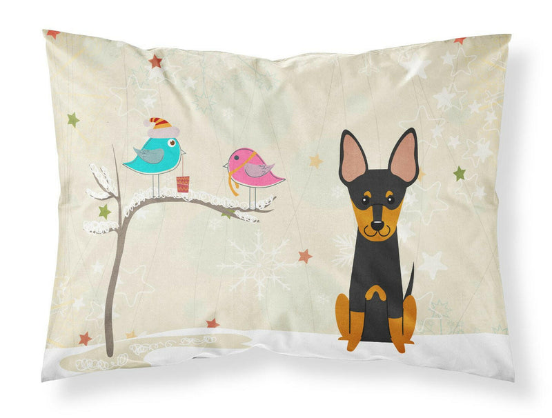 Christmas Presents between Friends English Toy Terrier Fabric Standard Pillowcase BB2581PILLOWCASE