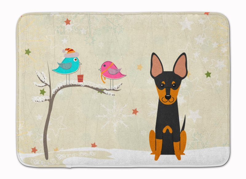 Christmas Presents between Friends English Toy Terrier Machine Washable Memory Foam Mat BB2581RUG