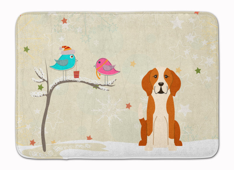 Christmas Presents between Friends English Foxhound Machine Washable Memory Foam Mat BB2582RUG