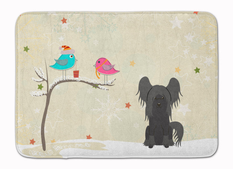 Christmas Presents between Friends Chinese Crested Black Machine Washable Memory Foam Mat BB2584RUG