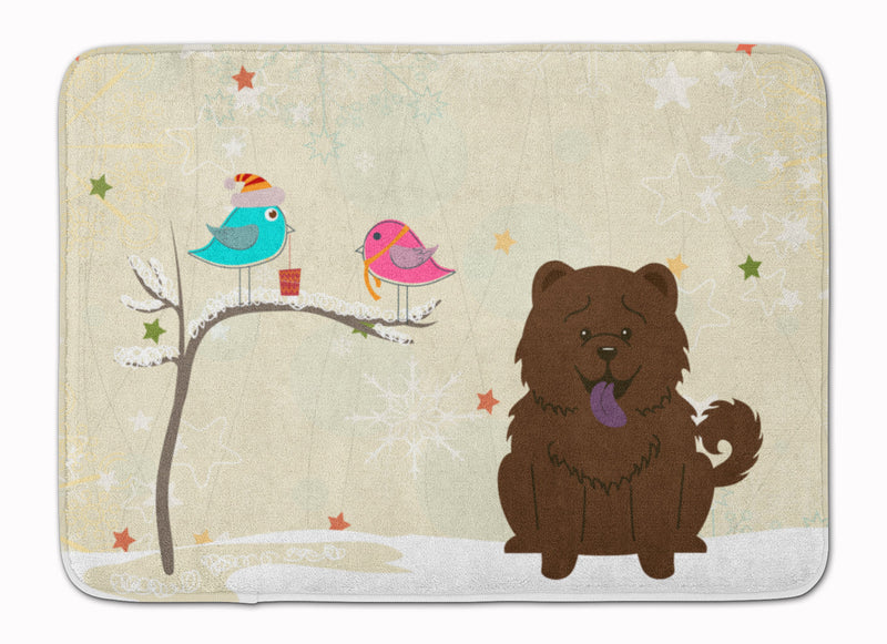 Christmas Presents between Friends Chow Chow Chocolate Machine Washable Memory Foam Mat BB2613RUG