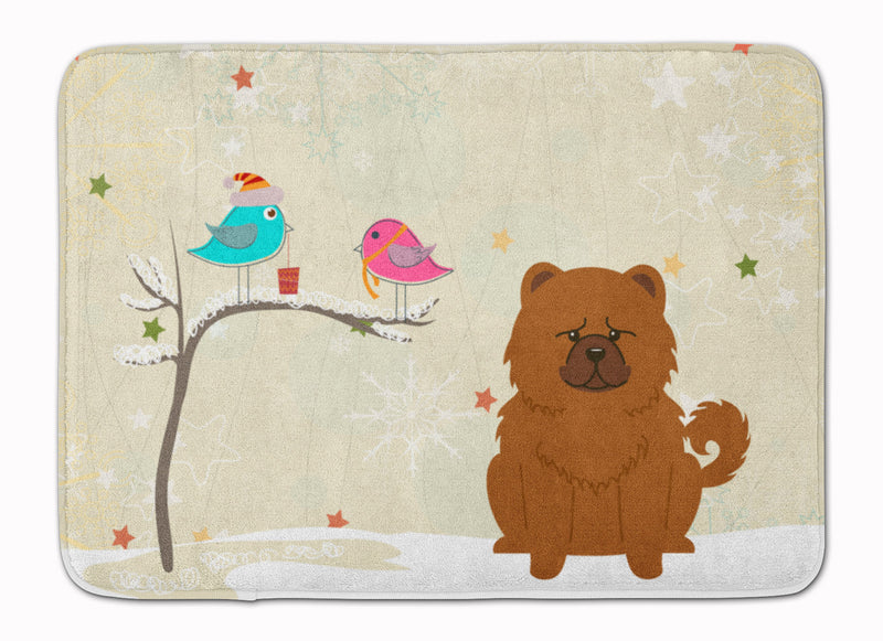 Christmas Presents between Friends Chow Chow Red Machine Washable Memory Foam Mat BB2614RUG