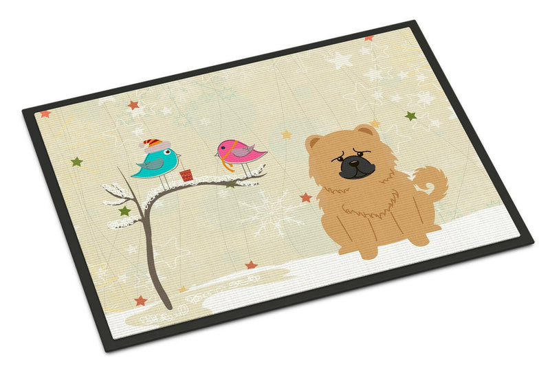 Christmas Presents between Friends Chow Chow Cream Indoor or Outdoor Mat 18x27 BB2616MAT