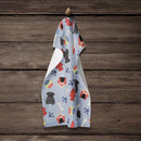 Dog House Collection Pug Black Kitchen Towel Velour Plush Front and Cotton Loop Back Machine Washable