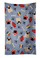 Dog House Collection Pug Fawn Kitchen Towel Velour Plush Front and Cotton Loop Back Machine Washable