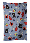 Dog House Collection French Bulldog Brindle Kitchen Towel Velour Plush Front and Cotton Loop Back Machine Washable