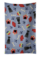 Dog House Collection Standard Schnauzer Black Kitchen Towel Velour Plush Front and Cotton Loop Back Machine Washable