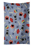 Dog House Collection Standard Schnauzer Salt and Pepper Kitchen Towel Velour Plush Front and Cotton Loop Back Machine Washable