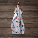 Dog House Collection Staffordshire Bull Terrier Chocolate Kitchen Towel Velour Plush Front and Cotton Loop Back Machine Washable