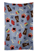 Dog House Collection Staffordshire Bull Terrier Chocolate Kitchen Towel Velour Plush Front and Cotton Loop Back Machine Washable