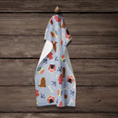 Dog House Collection Caucasian Shepherd Dog Kitchen Towel Velour Plush Front and Cotton Loop Back Machine Washable