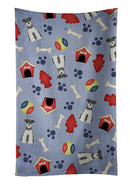 Dog House Collection Miniature Schnauzer Salt and Pepper Kitchen Towel Velour Plush Front and Cotton Loop Back Machine Washable