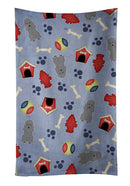 Dog House Collection Poodle Silver Kitchen Towel Velour Plush Front and Cotton Loop Back Machine Washable