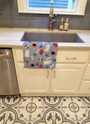 Dog House Collection Poodle White Kitchen Towel Velour Plush Front and Cotton Loop Back Machine Washable