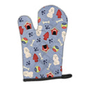 Dog House Collection Poodle White Oven Mitt Heat Resistant Thick Oven Mitt for Hot Pans and Oven, Kitchen Mitt Protect Hands, Cooking Baking Glove