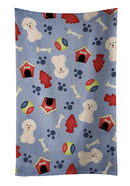 Dog House Collection Bichon Frise Kitchen Towel Velour Plush Front and Cotton Loop Back Machine Washable