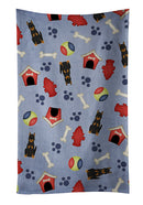 Dog House Collection Beauce Shepherd Dog Kitchen Towel Velour Plush Front and Cotton Loop Back Machine Washable