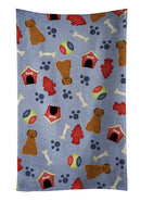 Dog House Collection Briard Brown Kitchen Towel Velour Plush Front and Cotton Loop Back Machine Washable