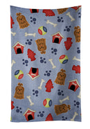 Dog House Collection Shih Tzu Silver Chocolate Kitchen Towel Velour Plush Front and Cotton Loop Back Machine Washable